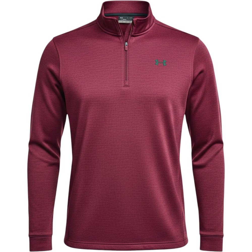 Under Armour Golf ColdGear 1/4 Zip Pullover Maroon Heather Mens XLT WATER REPELL